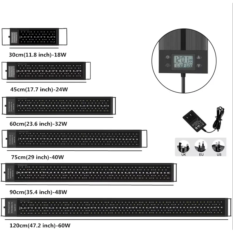 Planted Aquarium Hours - LED Aquarium Light 45cm 24W with