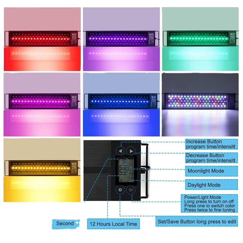 LED Aquarium Light 45cm 24W wi - Planted Aquarium Hours review and price