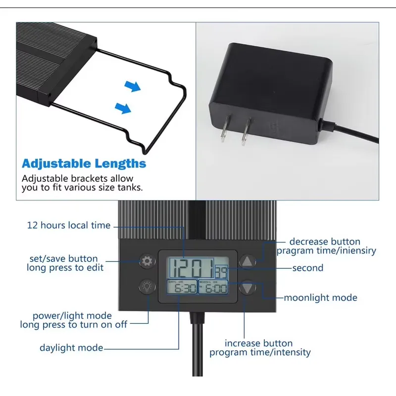 LED Aquarium Light 45cm 24W wi - Planted Aquarium Hours review and price